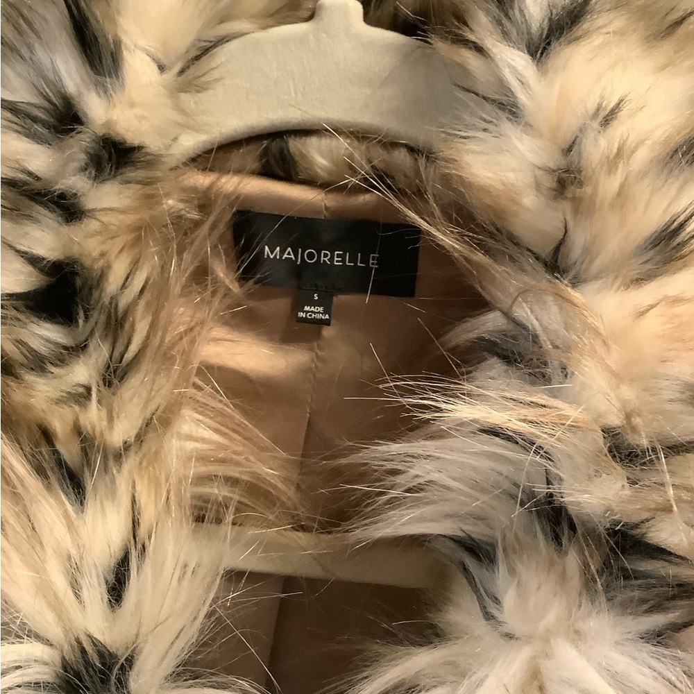 MAJORELLE Beige Leopard-Print Teddy Jacket - Picture 2 of 3